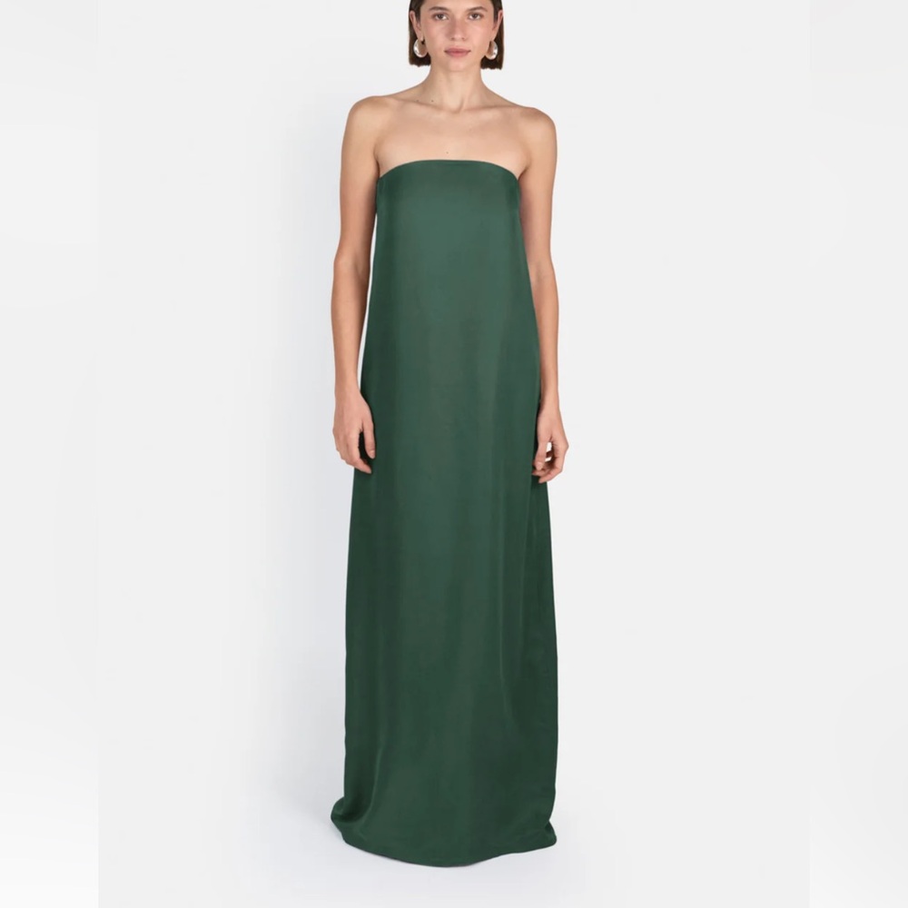 CRIS SERRA STRAPLESS GREEN DRESS